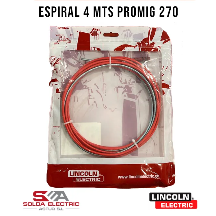 ESPIRAL ACERO  1,0 - 1,2 mm - 4 metros (para pistola LG PROMIG 230T/270/330W de Lincoln Electric) y referencia W100000277