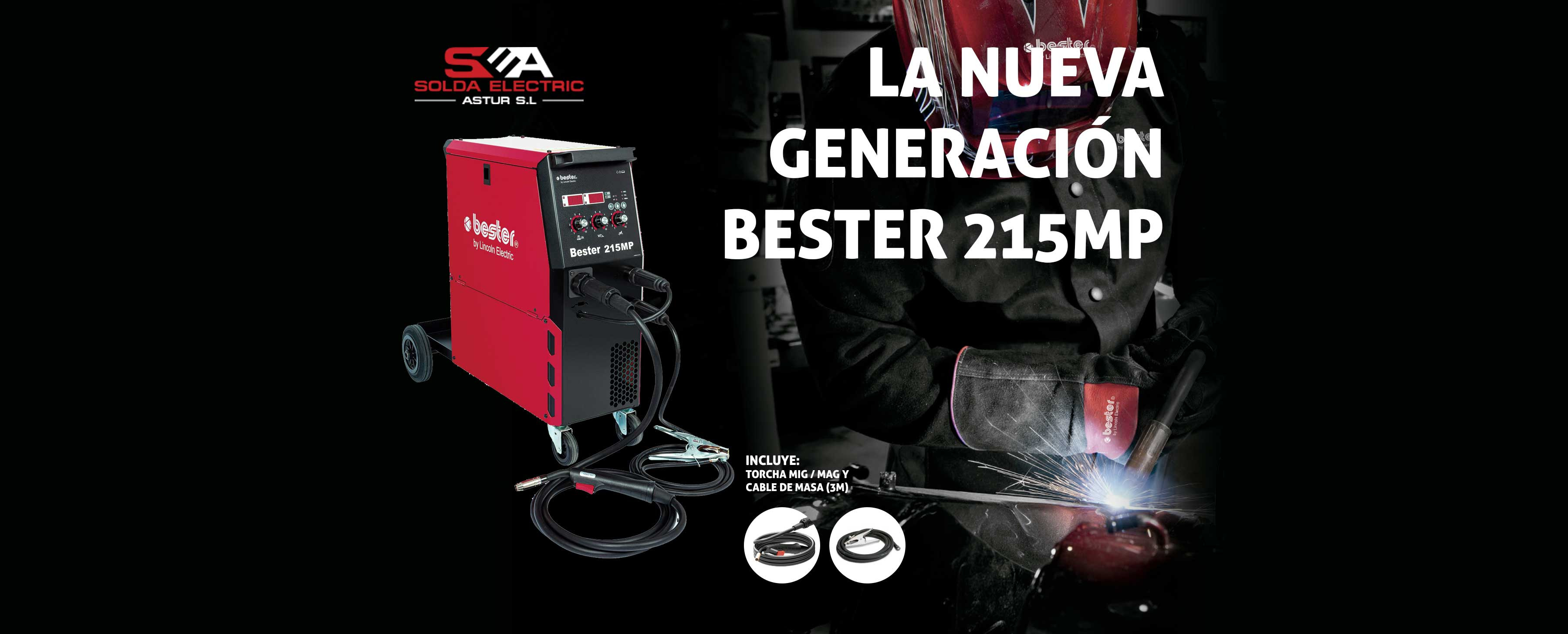 Equipo de soldadura Inverter monofásico Bester 215MP